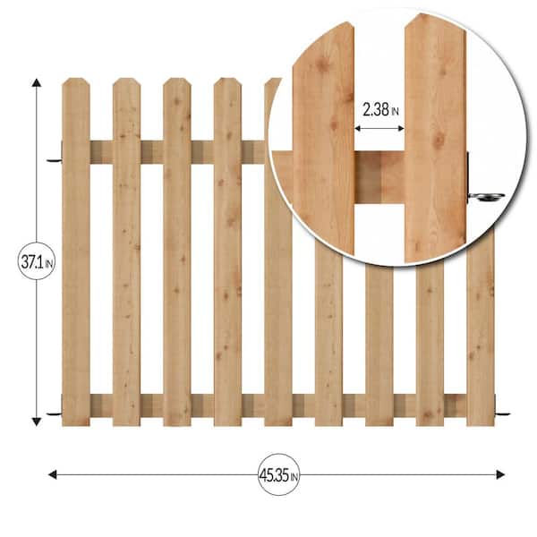 37.1 in. H x 45.35 in. W Cedar Garden Fence Panel