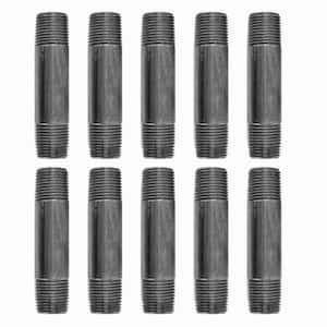 3/8 in. x 3-1/2 in. Black Steel Nipple (10-Pack)
