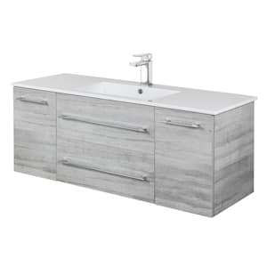 Kato 48in. W x 19in. D x 20in. H Single Sink Wall-Mounted Bathroom Vanity Cabinet in Soho with Acrylic Top in White