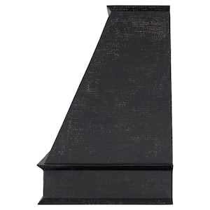 38 in. 735 CFM Hammered Copper Ducted Wall Mounted Euro Range Hood in Glazed Black with Slim Baffle Filters