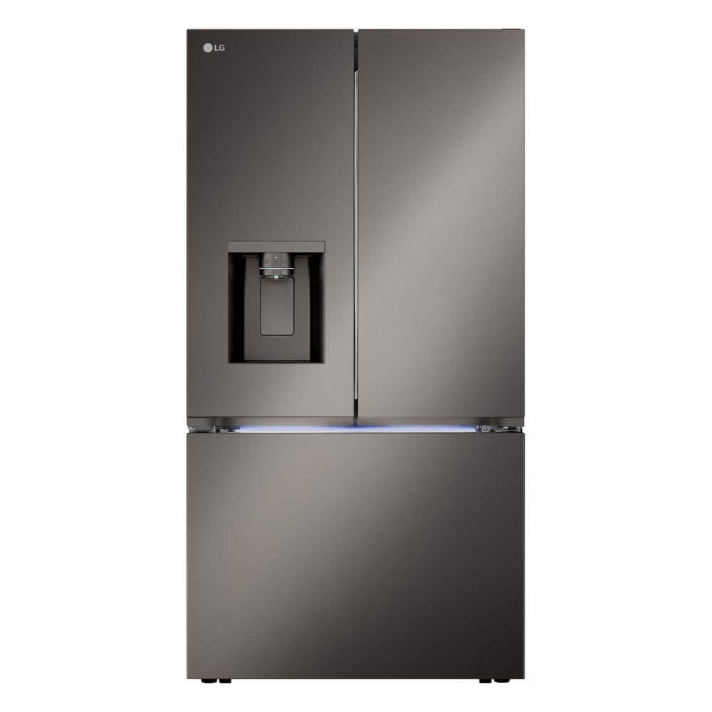 LG 31 cu. ft. 3 Door French Door Refrigerator with Ice and Water with 4 types of Ice in PrintProof Black STS Standard Depth, PrintProof Black Stainless Steel