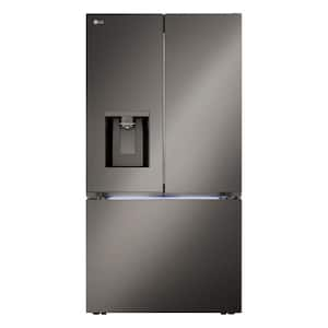 31 cu. ft. 3 Door French Door Refrigerator with Ice and Water with 4 types of Ice in PrintProof Black STS Standard Depth