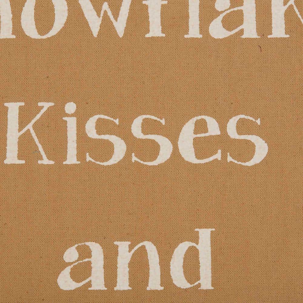 Natural Tan Cotton Snowflake Kisses and Merry Wishes Kitchen Towel Set