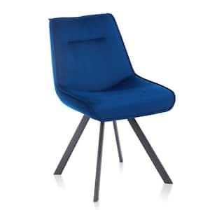 Blue Modern Velvet Upholstered Dining Chair 2-Chiars/Pack