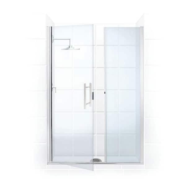 Illusion 46 in. to 47.25 in. x 70 in. Semi-Frameless Shower Door with Inline Panel in Chrome and Clear Glass