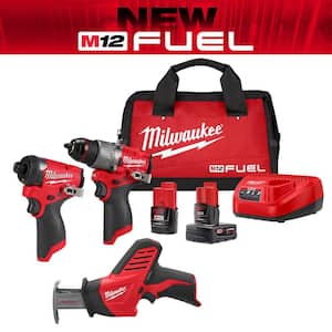 M12 FUEL 12-Volt Li-Ion Brushless Cordless Hammer Drill and Impact Driver Combo Kit (2-Tool) with M12 HACKZALL