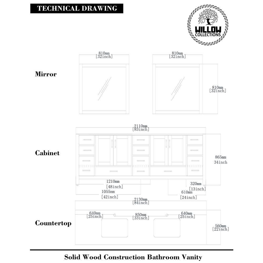 Malibu 84'' Elephant Skin Gray Double Sink Bathroom Vanity with Quartz Top