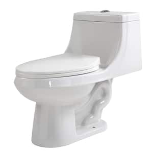 Odin 1-Piece 1.28 GPF Dual Flush Elongated Toilet in White