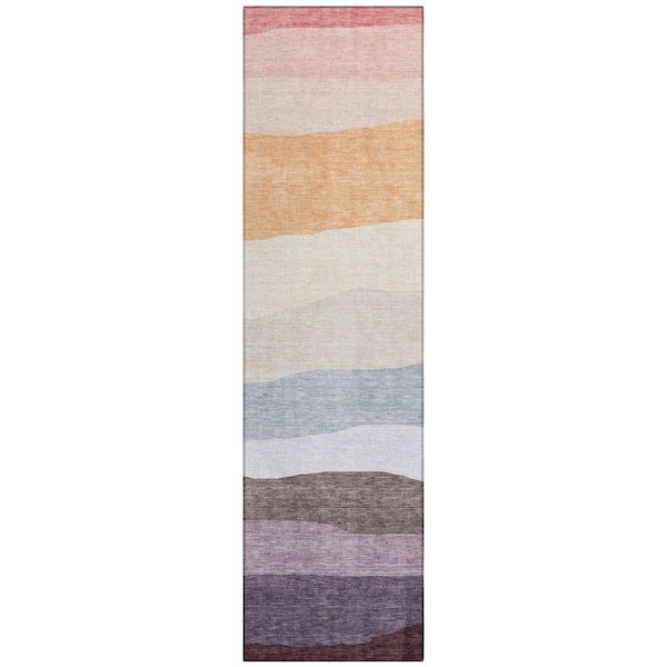 Addison Rugs Chantille Machine Washable Indoor/Outdoor Abstract ACN2023 Orange 2 ft. 3 in. x 7 ft. 6 in. Runner Rug