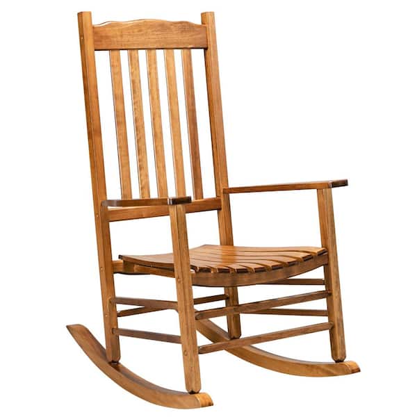 Karl home Natural Wood Patio Rocking Chair