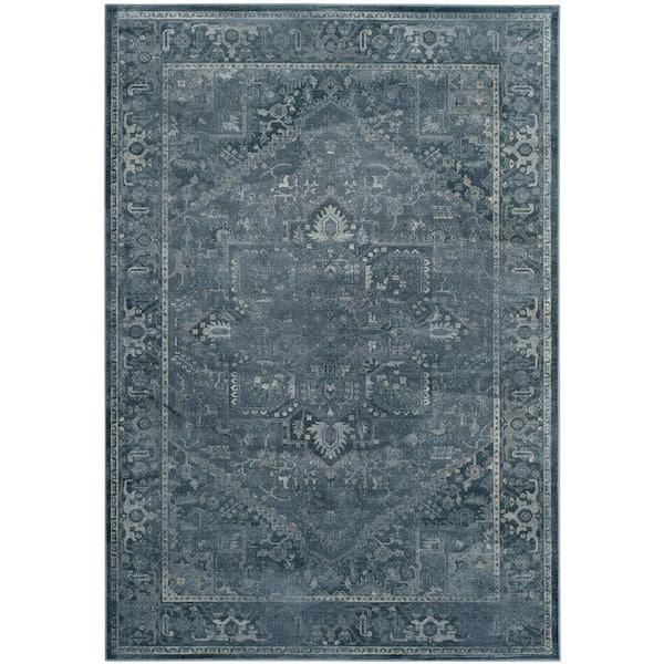 SAFAVIEH Vintage Blue 5 ft. x 8 ft. Border Area Rug