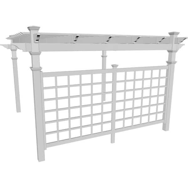 VITA 134"L x 76"H Vinyl Privacy Trellis, White, VA42076