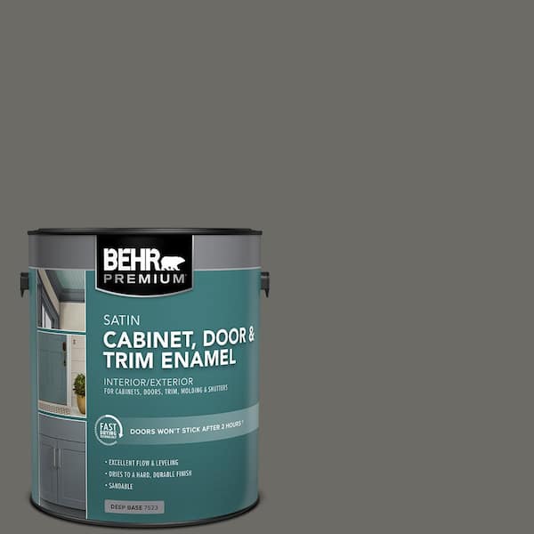 1 gal. #PPU18-18 Mined Coal Satin Enamel Interior/Exterior Cabinet, Door & Trim Paint