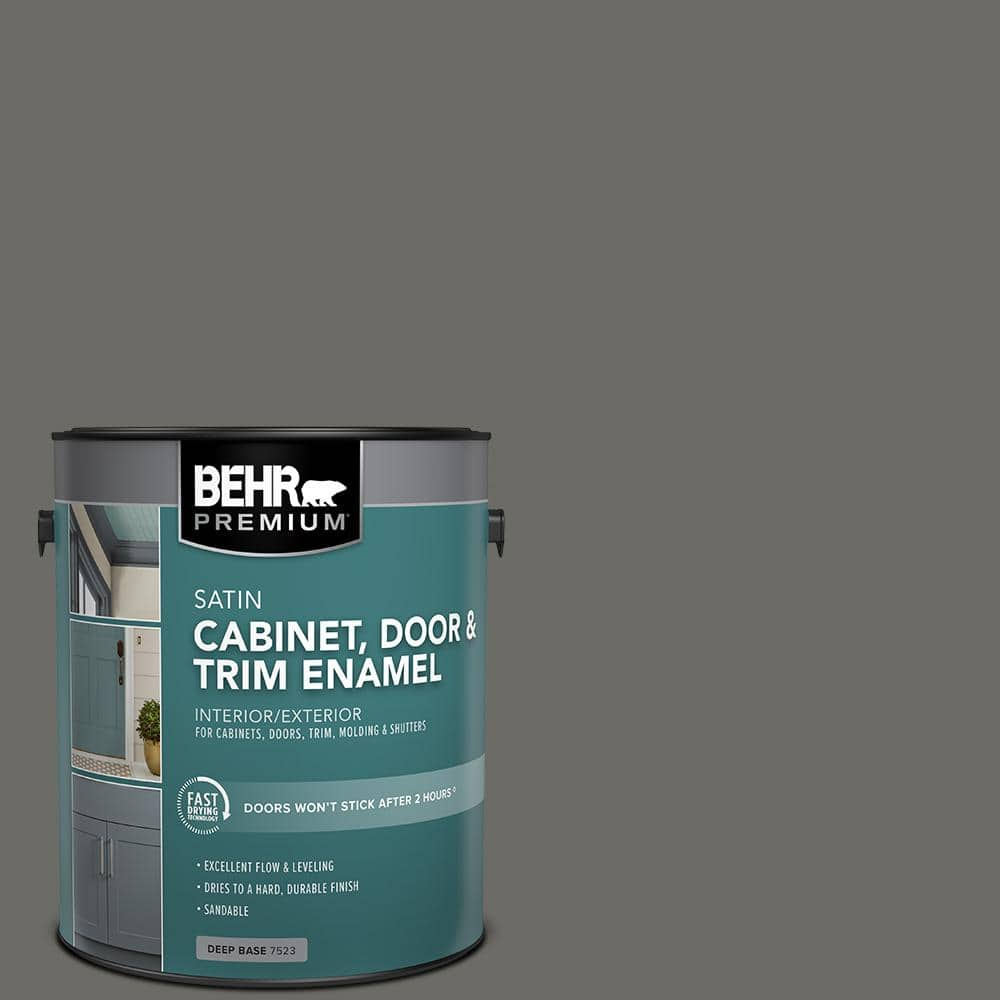 BEHR PREMIUM 1 Gal. #PPU18-18 Mined Coal Satin Enamel Interior/Exterior ...