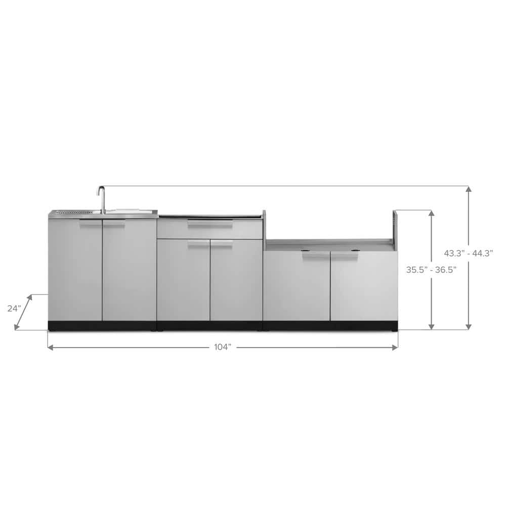 Stainless Steel Outdoor Kitchen Cabinet Set with Sink and Grill Cabinet