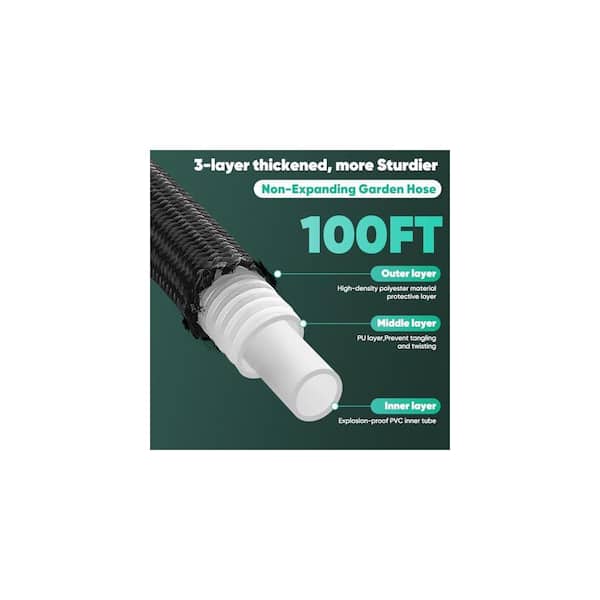5/8 in. x 100 ft. Light Duty Flexible Garden Hose Kink Free