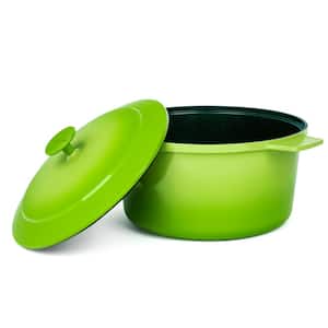 5 qt. Round Aluminum Ultra-Durable Nonstick Mineral and Diamond Coating Dutch Oven in Green