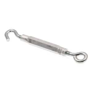 1/4 in. x 7-5/8 in. Zinc Plated Steel and Aluminum Eye-To-Hook Turnbuckles (5-Pack)