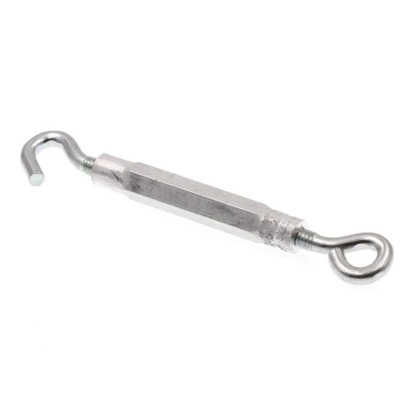 Prime-Line 1/4 in. x 7-5/8 in. Zinc Plated Steel and Aluminum Eye-To-Hook Turnbuckles (5-Pack)