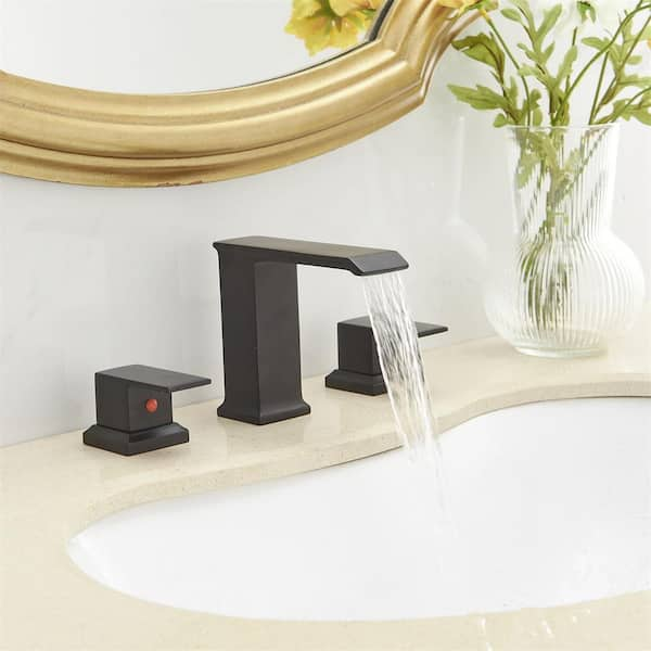 Robinet de salle de bains à 3 trous Ivy Jade Bath, noir mat 8602-03-11