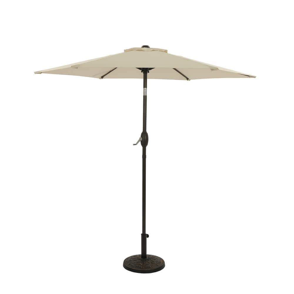 7.5 ft. Steel Market Patio Umbrella in Beige