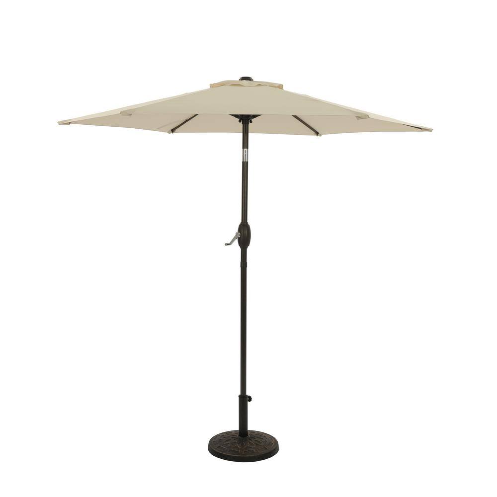 7.5 ft. Steel Market Patio Umbrella in Beige