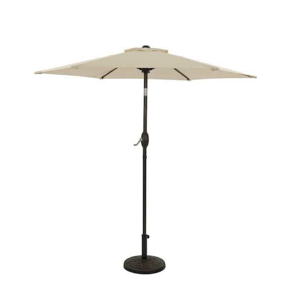 Unbranded 7.5 ft. Steel Market Patio Umbrella in Beige