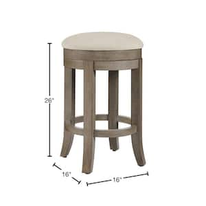 Hillburn Portabello Brown Backless Swivel Counter stool