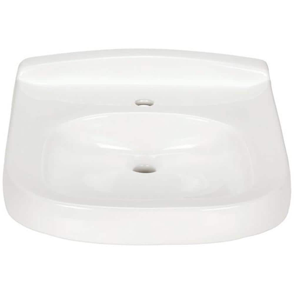 Zurn 8.25 in. Vitreous China Wall-Mounted Rectangular Bathroom Sink in ...