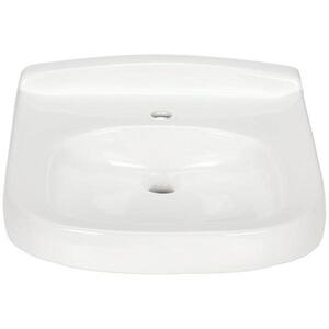 8.25 in. Vitreous China Wall-Mounted Rectangular Bathroom Sink in White