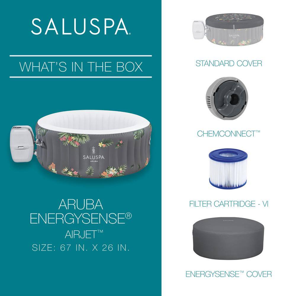 Bestway SaluSpa Aruba 3-Person Gray Inflatable Hot Tub with AirJets