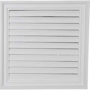 24 in. x 24 in. Square Primed PolyUrethane Paintable Gable Louver Vent Functional