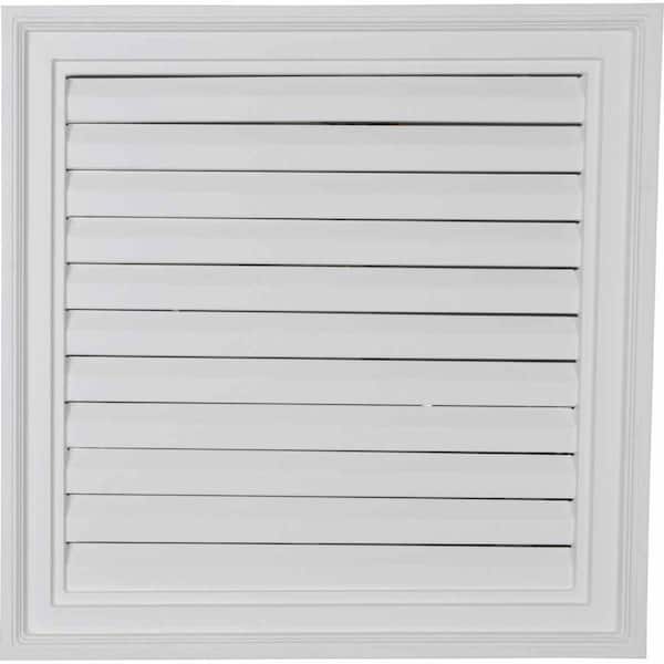 Ekena Millwork 24 in. x 24 in. Square Primed PolyUrethane Paintable Gable Louver Vent Functional