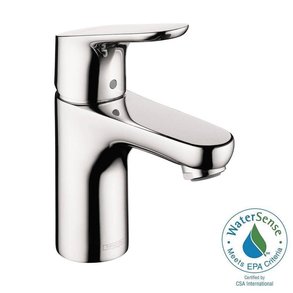 Chrome Modern Single Hole Bathroom Faucet with Drain Assembly