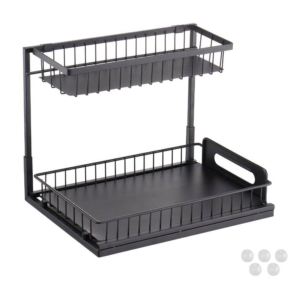 2-Tier Pull Out Cabinet Under Sink Organizer 10.7 inchx14.2 inch Drawer Basket price history on PriceWatchPro
