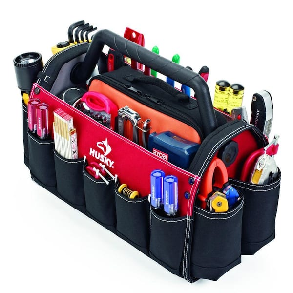 17 in. Open Tool Tote with Rotating Handle
