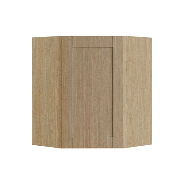 Washington 24 in. W x 12 in. D x 36 in. H Assembled Plywood Diagonal Wall Kitchen Cabinet in Vanguard Oak Soft Close