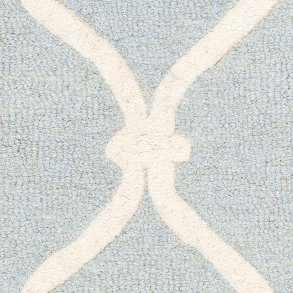 Hand-Tufted Blue and Ivory Wool Geometric Area Rug, 2' x 3'