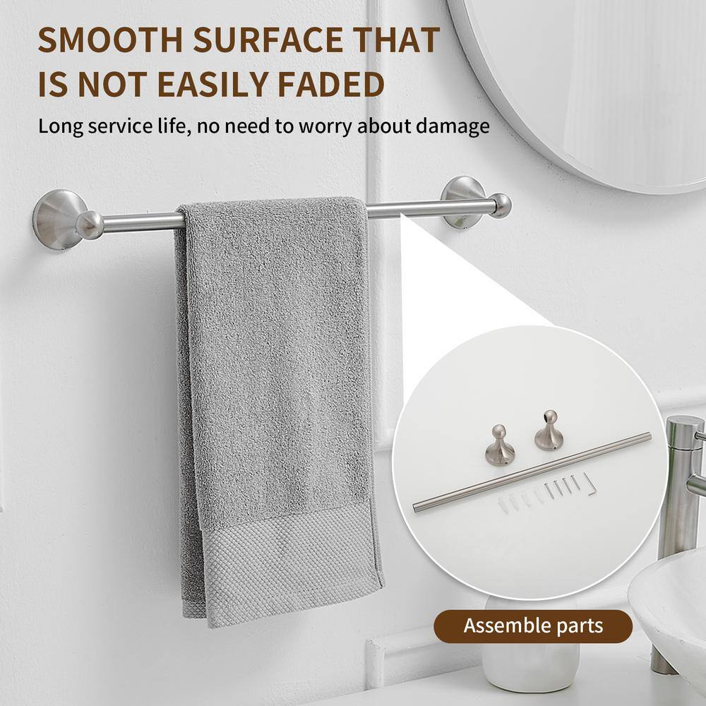 Brushed Nickel 18-Inch Wall Mounted Towel Bar