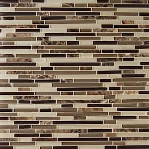 Coffee Blend 12 in. x 12 in. Polished Multi-Surface;Marble Wall Tile (10 sq. ft./Case)