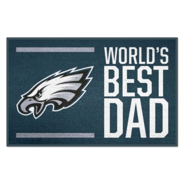 FANMATS Philadelphia Eagles World's Best Dad Green 1.5 ft. x 2.5 ft. Starter Area Rug