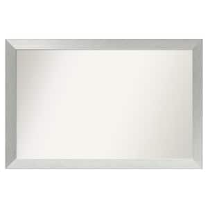 Brushed Sterling Silver 44 in. x 29 in. Custom Non-Beveled Wood Framed Bathroom Vanity Wall Mirror