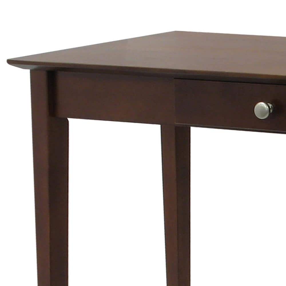 Transitional Antique Walnut Rectangular Console Table with Storage