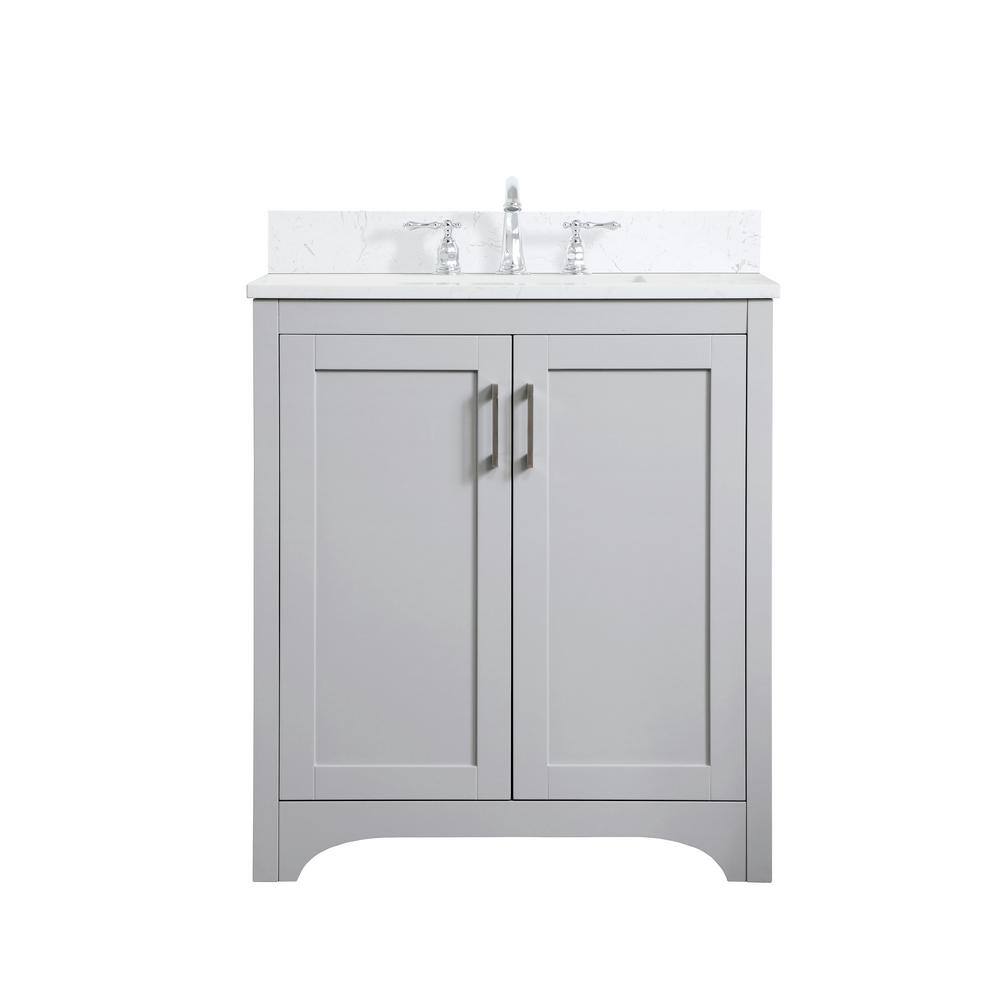 Timeless 30 in. W Single Bath Vanity in Grey with Engineered Stone Vanity T