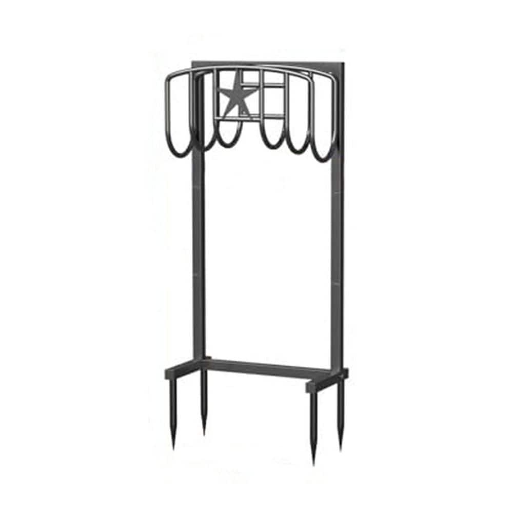 Heavy-Duty Freestanding Metal Garden Hose Holder with Stable 4-Spike Base Holds 150FT for Outdoor Yard Lawn price history on PriceWatchPro