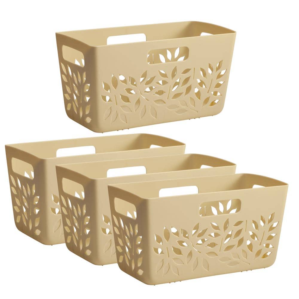 Hutzler Almond 4Piece Pantry Basket Set 32834AM The Home Depot