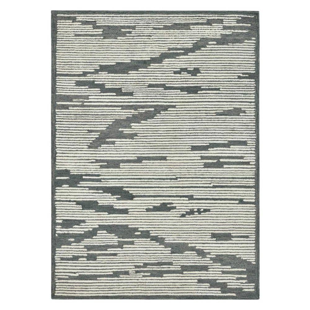 HomeRoots 8 ft. x 10 ft. Multi-Colored Wool Geometric Hand Hooked Area ...