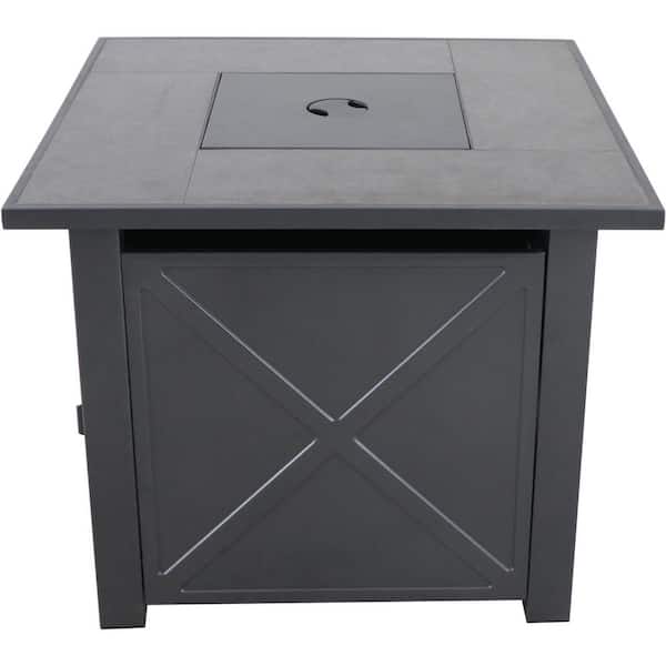 Square Steel Gas Fire Pit Table, Fire Pit Burner Cover Square
