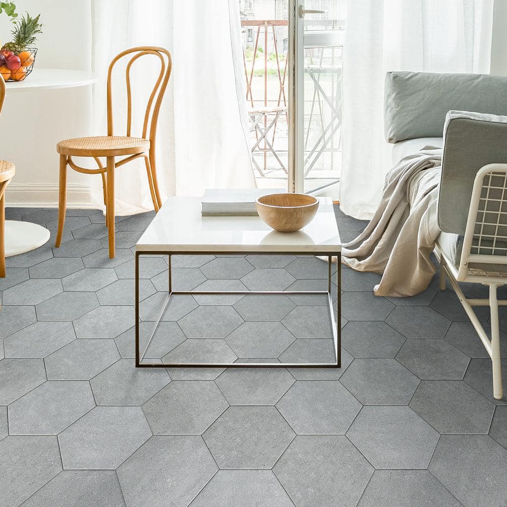 Lannister Gray Matte Hexagonal Porcelain Floor and Wall Tile