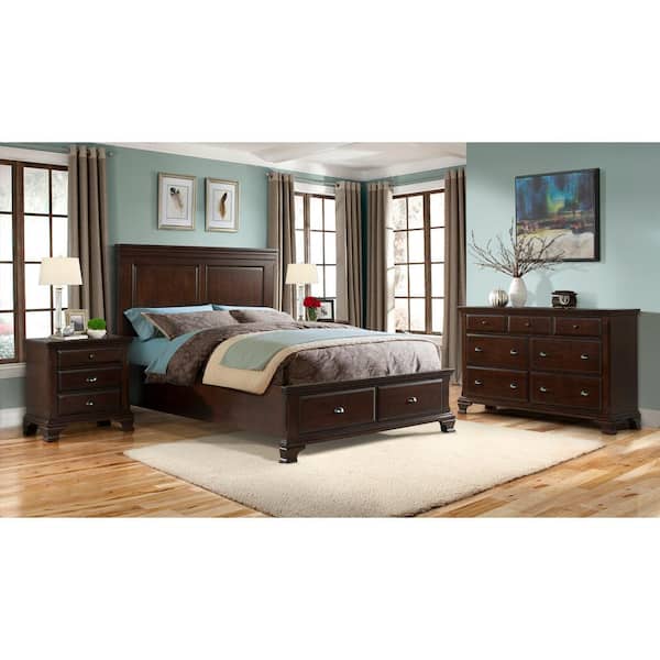 Brinley Cherry King Storage Bed